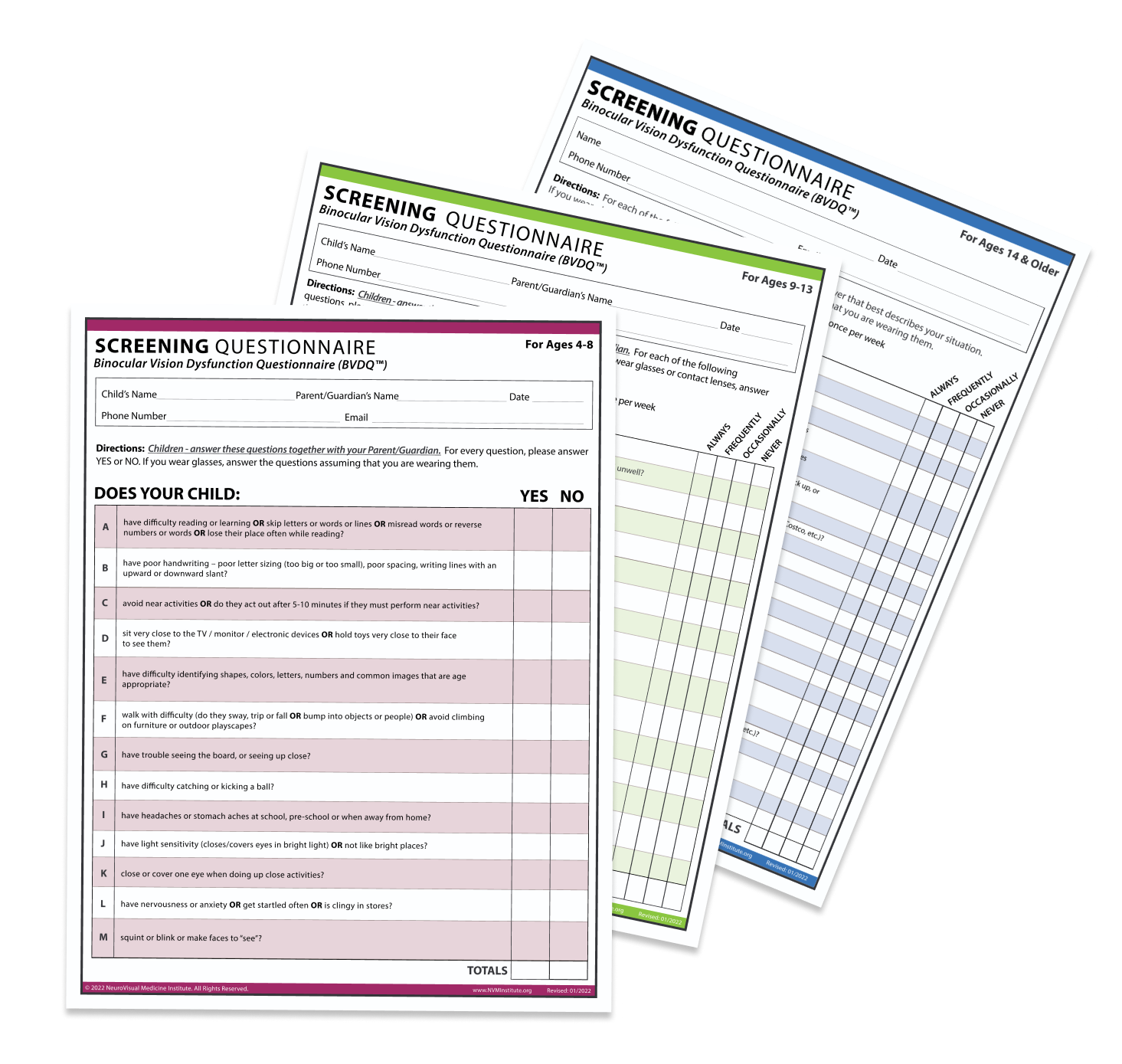 Screening questionaires